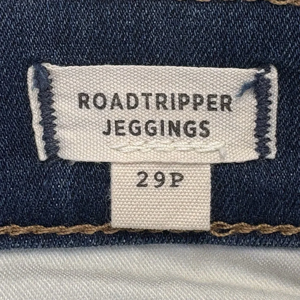 Madewell Jeans Women Sz 29 Petite Blue‎ Roadtripper Jeggings Zipper Accent Denim